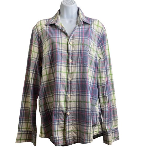 Boden Men’s Yellow Plaid Button Up Shirt Size L‎ Preppy Old Money Ivy League - Picture 1 of 11